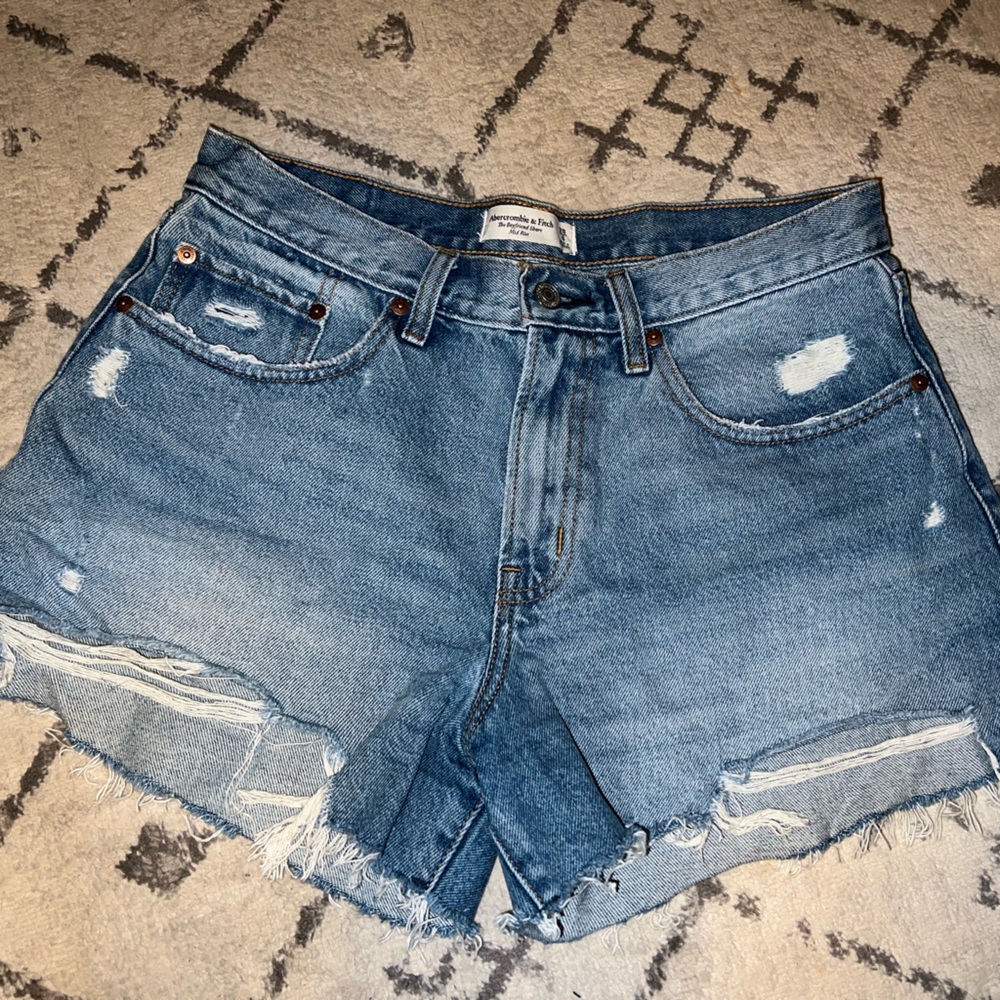 A&F Curve Love Mid Rise Jean Shorts